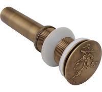 Pop Up Sink Drain Copper Vessel Vessel Vintage Anti Rust Sink Parts for Bathroom Kitchen Without Overflow