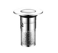 Pop-Up Sink Drain Stopper - Bounce Core Filter, Anti Clogging Strainer, Stainless Steel Washbasin Plug for Bathroom Sink, Overflow Prevention Cover, Durable Bathroom Drain Protector, Kitchen Basin