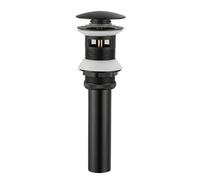 Pop Up Sink Plug,Basin Sink Waste Sink Plug, Pop Up Sink Without Overflow Black, Slotted Basin(There are holes)