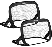 Pop Up Tore 2er Set, Faltbare Fussballtore Für Garten, Kindertor Mit Tasche, Hbt: 77 X 122 X 83 Cm, Schwarz