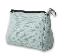 Pop Ups Grande trousse de maquillage avec fermeture éclair en néoprène lavable en machine pour femme, Vert menthe