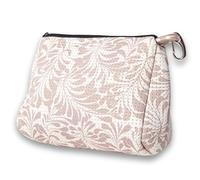 Pop Ups Grande trousse de maquillage avec fermeture éclair en néoprène lavable en machine pour femme, Palm Dreams Beige