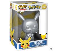 POP Vinyle : Pokémon Silver Metallic Jumbo Pop Pikachu