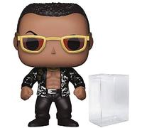 POP WWE : The Rock Old School Funko Figurine en vinyle (livrée avec étui de protection compatible), multicolore, 9,5 cm