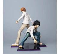Pop39682-2pcs Set--Megahouse Death Note Light Figure Yagami Kami L Lawliet 24cm Anime Pvc Action Figure Toy Game Statue Collection Model Doll Gift