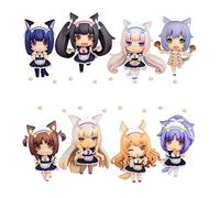Pop39942 - Avec Emballage De Vente Au Détail - Nekopara Chocolat Vanille Azuki Noix De Coco Érable Cannelle 8 Pièces/Ensemble 7 Cm Q Version Pvc Figurines À Collectionner Enfants Enfants Noël