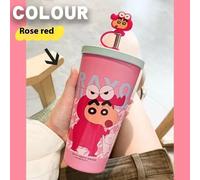 Pop40224-1pcs-Crayon Shin-Chan Tasse À Café Tasse À Eau De Dessin Animé Mignon Autour De La Collection Figurine D'anime Kamen Tasses En Paille Bouchon Anti-Poussière En Paille Verres Cadeaux