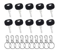 POPAPIE 10 Pièces 14603 Clés D'allumage de Rechange,Clés de Rechange pour Engins de Chantier,Clés de Démarrage de Rechange avec 10 Porte-Clés pour Petites Pelleteuses Chariots Élévateurs