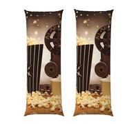 Popcorn and Film Equipment Housse de coussin imprimée en forme de long 51 x 137 cm - Housse de coussin en polyester doux à poils courts pour décoration d'intérieur et cadeau