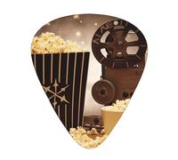 Popcorn and Film Equipment Lot de 12 médiators de guitare imprimés - Confortables et polyvalents pour tous les styles de guitare et joueurs