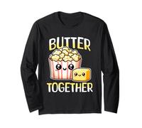 Popcorn au Beurre Pun Kawaii pour Les cinéphiles Manche Longue