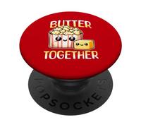 Popcorn au Beurre Pun Kawaii pour Les cinéphiles PopSockets PopGrip Adhésif