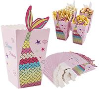 Popcorn Boîtes,Boîte à Popcorn 12PCS Sirène Popcorn Conteneurs Partie Carton Bonbon Conteneur Fête Boites Cadeaux pour Noël Parti Collations Bonbons Popcorn et Cadeaux