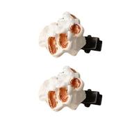 Popcorn Hair Clips for Women, Novelty Mini Pins, Cute Barrettes | Durable Plastic, Decorative Style, Lightweight Design, Travel Ready, All Ages White 2pcs