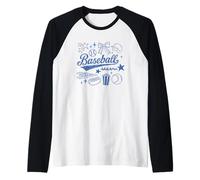Popcorn Hot Dog Rétro Sports d'été Amusant Baseball Popcorn Manche Raglan