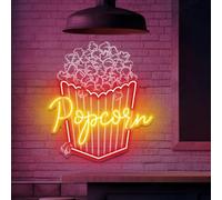 Popcorn LED 3D gravé néon signe USB luminosité réglable salon bars coiffeurs pub mariage fête salon réunions salle de jeu homme grotte noël art décor mural