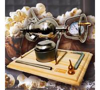 Popcorn Maker chinois, machine à pop-corn à main, Mini Popcorn Maker de 260 ml, fabricant de pop-corn à haute pression rétro, pop-corn en acier inoxydable, pour le plaisir de la fête de la famille