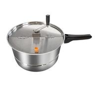 Popcorn Maker Manual Remunring Popcorn Maker Machine, Stovetop en acier inoxydable antiadhésif, pot avec poignée en caoutchouc d'isolation thermique et lidpopcorn