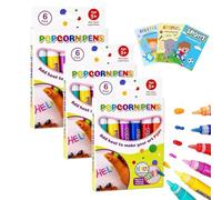 Popcorn Pens, 3D Puffy Art Pens for DIY Crafts &School Projects and Creative Coloring (24Pcs)
