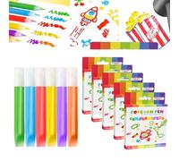 Popcorn Pens Popcornpens Magiques 3D à Effet Gonflant, 6 Couleurs, Lot de 5 | Feutre Bubble Pen, Dessin et Bricolage, Pour Enfants, Effet Gonflant, Garçon et Fille