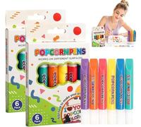 Popcorn Pens, Popcornpens Stylos à Pop-Corn GonfléS Magiques 3D, 1 Ensemble De 6 PièCes, Cartes De VœUx, d'anniversaire Et NoëL, Scrapbooking, Carte Cadeau, Loisirs Créatifs，12 Pièces