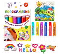 Popcorn Pens, Stylos de Couleurs de Pop Corn, Feutres à effet relief activé par la chaleur, Stylos Magique 3D Popcornpens, Bubble Pen, Marqueurs À Bulles 3D Amusants, pour Papier Cartonné, Cartes VœUx