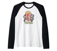 Popcorn & Plot Twists Movie Film Buff Cinema Fan Manche Raglan