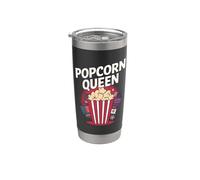 Popcorn Queen, film drôle, soirée, cinéma, nourriture Gobelet isotherme en acier inoxydable double paroi