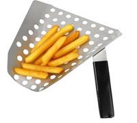 Popcorn Scoop Hole Acier inoxydable French Fry Bagger Scoop Chip Popcorn Bagger Fries Scoop avec trous Ice Candy Snacks Desserts Scoop avec poignée amovible Cuillère à Bonbons