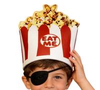Popcorn Snack Hat, Fun Food Cosplay Cap, Adjustable Party Costume for Adults, Soft Plush Popcorn Design Hat for Kids, Themed Carnival Outfit with Lightweight Material, Family Gathering Dress Up