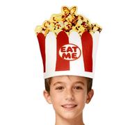 Popcorn Snack Hat Funny Costume Cap Food Theme Headwear for Adults Kids Use | Durable Breathable Material Design System, Creative Food Shape Structure Feature, Easy Comfortable Fit Function, Carnival