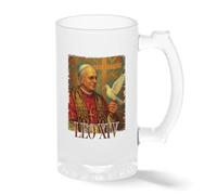 Pope Leo XIV Catholic Coffee Mug - Traditional Papal Portrait Cup with Dove & Cross - Christian Faith Gift Bière transparente Tasse Stein 0.5L