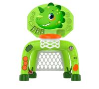 POPERFUN Panier Basket Enfant et But de Football, Jouets Dinosaure Garçons de 1-3 Ans,Mini Panier Basket avec Lumières et Musique, Jouet d'éveil pour Bébé 12-36 Mois, Cadeaux d'anniversaire de Noël