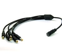 POPESQ® 1 pcs. x Adaptateur Splitter DC 2.1 Connecteur Femelle - 5 x DC 2.1mm Connecteur Male 30cm Noir #A4039