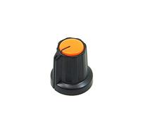 POPESQ® 1 pcs. x Bouton potentiometre 15mm x 17mm KPZ4 Noir - Orange Plastique #A1443