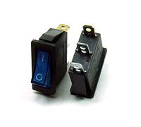 POPESQ® - 1 pcs. x Interrupteur 1 Contact avec Eclairage 30mm x 13mm 15A / 250V Noir - Bleu Plastique / 1 pcs. x Switch 1 Contact with Lighting 30mm x 13mm 15A / 250V Black - Blue Plastic #A328