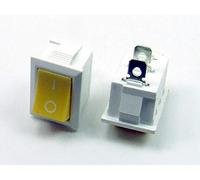 POPESQ® 1 pcs. x Interrupteur 22mm x 15mm Blanche - Jaune 1 Contact 6A / 250V Off-on #A1274