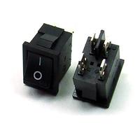 POPESQ® 1 pcs. x Interrupteur 22mm x 15mm Noir 2 Contact 6A / 250V Off-on #A1271