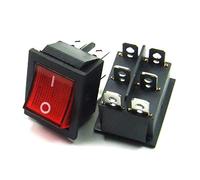 POPESQ® 1 pcs. x Interrupteur 30mm x 25mm Noir - Rouge 2 Contact avec Eclairage Off-on #A1399