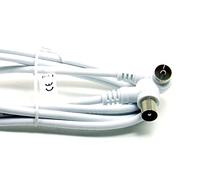 POPESQ® 1 pcs. x TV Cable Premium Coaxial Antenne Connecteur Femelle 90°- Connecteur Male 90° 1.5m Blanche #A4579