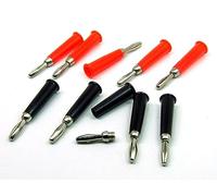 POPESQ® 10 pcs. x Banana Connecteur Male 4mm 60VDC Rouge avec Noir #A3306
