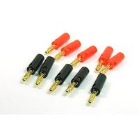 POPESQ® 10 pcs. x Banana Connecteur Male 4mm avec Vis Audio Noir avec Rouge #A5028