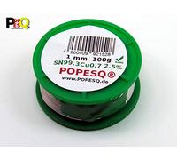 POPESQ® 100 g x Fil de Soudure Premium 1mm 100g Sn99.3Cu0.7 Flux 3% / 100 g x Soldering wire Premium 1mm 100g Sn99.3Cu0.7 Flux 3% #A751