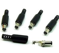 POPESQ® 5 pcs. x DC 2.1mm Connecteur Male Droit Noir Plastique / 5 pcs. x DC 2.1mm Plug Straight Black Plastic #A2272