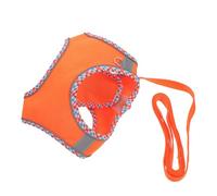 POPETPOP 1 Ensemble Harnais pour Chiens Réfléchissant et Ajustable avec Laisse Ensemble Pratique de Transport pour Chiens de Petite pour et Entraînement Couleur Orange