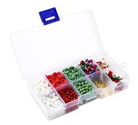 POPETPOP 1 ensemble Kit de Création de Bijoux de Noël avec Perles Pâte Polymère Accessoires DIY pour Boucles Oreilles et Bracelets Comprend Boîte de Rangement pour Débutants et Amateurs de