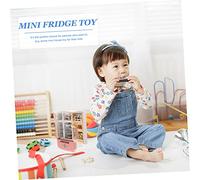 POPETPOP 1 Ensemble Mini Fridge Toy Set pour Ensemble de Jouets Alimentaires Miniatures pour Jeu de Rôle Cuisine et Décoration de Maison Frigo avec Étagères et Sécurisé et Détails