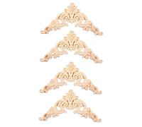 POPETPOP 1 Jeu Appliques Sculptées Non Peintes Décorations pour Mobilier Portes Fenêtres 4 Pièces