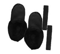 POPETPOP 1 Paire Couvercle en coton raclette de fenêtre pour la maison chaussettes antidérapantes homme tringle à rideau bouchon de vidange du puits crochets de rideaux Filtre Peluche Noir