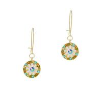 POPETPOP 1 Paire de Boucles D'oreilles Pendantes Rondes Style Renaissance pour Femmes et Filles, Bijoux D'oreilles Romantiques en Métal Léger, pour Sorties et Occasions Festives